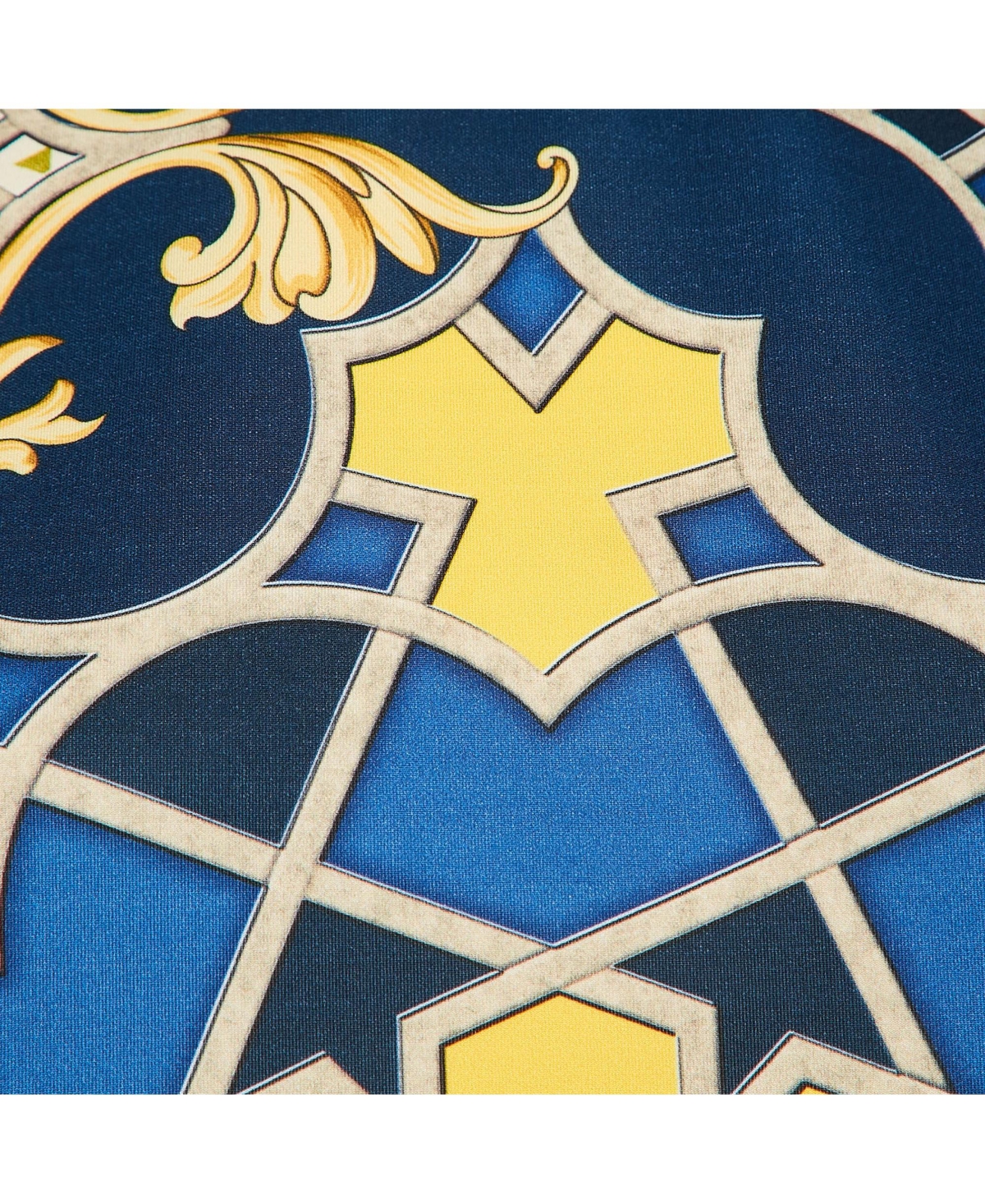 Pre-Owned Versace Women's Collection Navy Blue Printed Jersey Neoprene T-Shirt