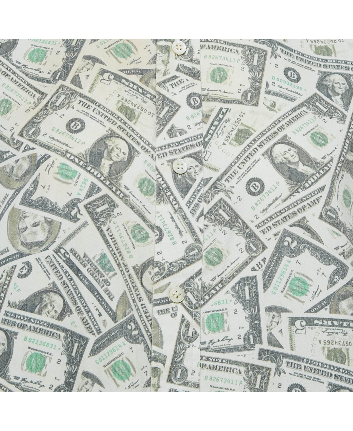 Pre-Owned Balenciaga Women's Green Usd Print Cotton Blend Oversized Shirt