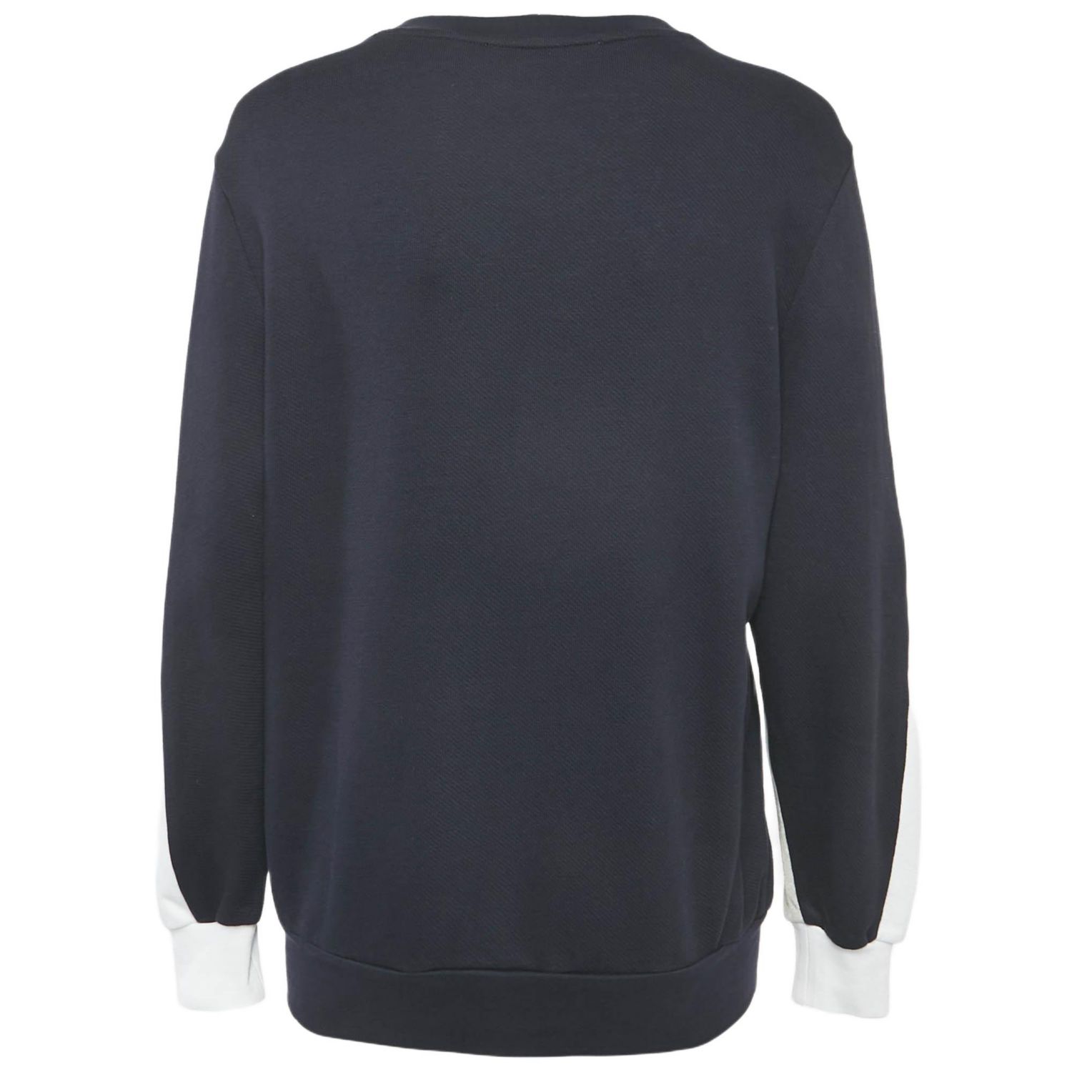 Women's Black Studded Logo Cotton Knit Oversized Sweatshirt