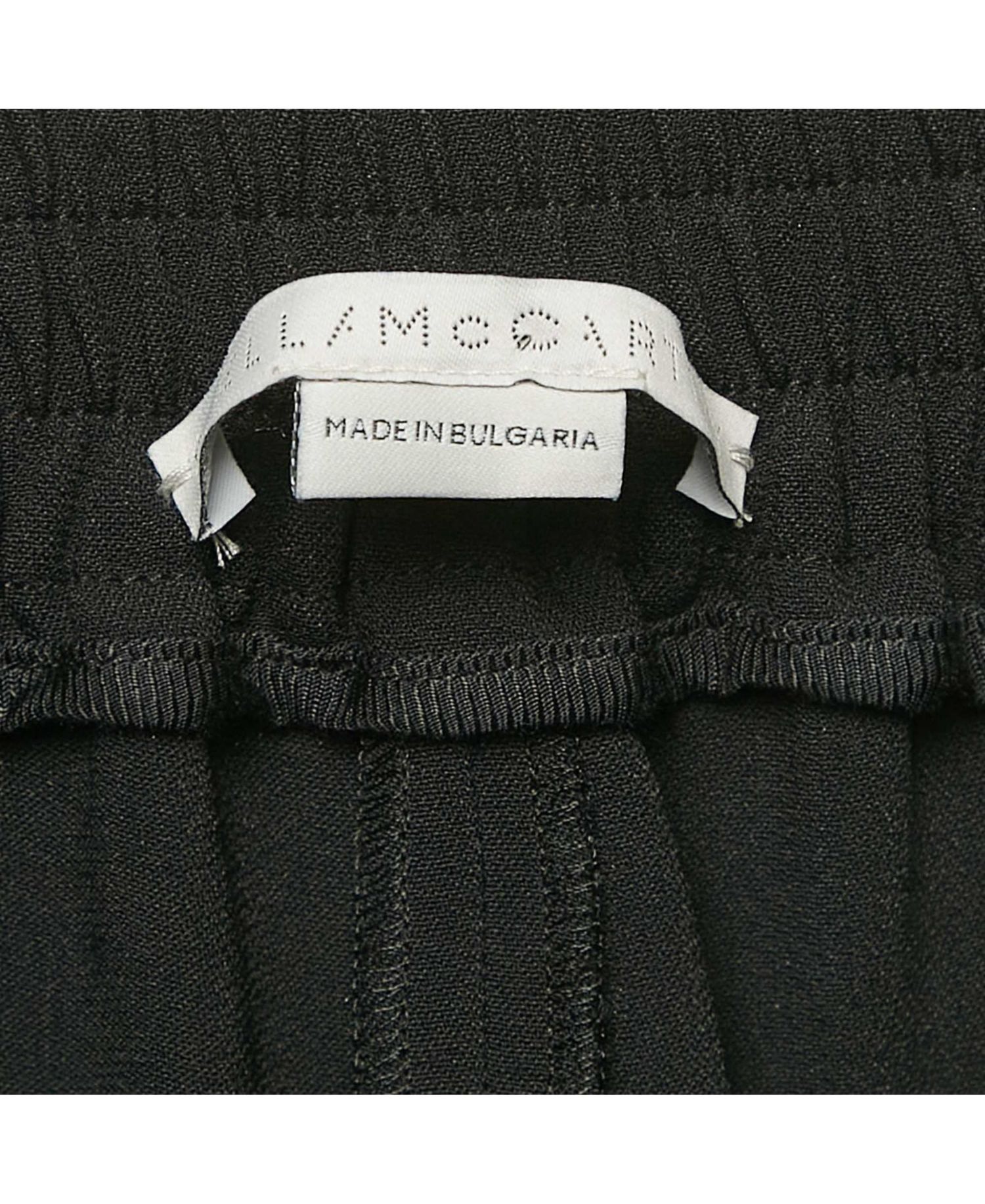 Women's Black Crepe Lace Trimmed Trousers