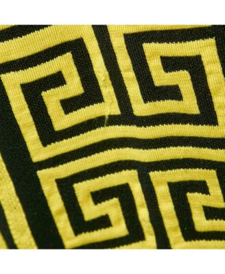 Women's Black/yellow Greca Pattern Jersey Crewneck Sweatshirt