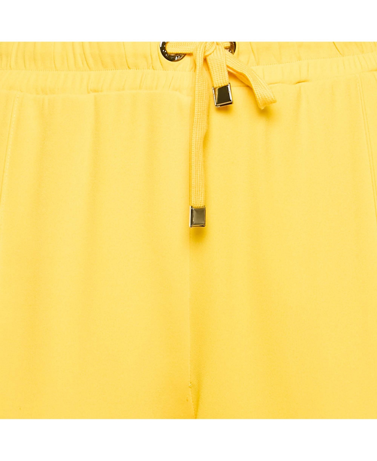 Pre-Owned Dolce & Gabbana Women's Yellow Crepe Logo Tape Trimmed Trackpants