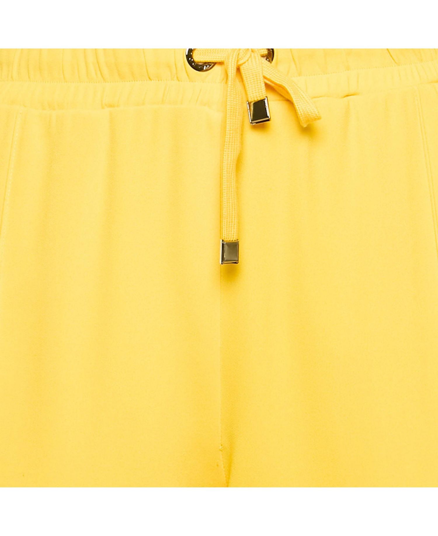 Women's Yellow Crepe Logo Tape Trimmed Trackpants