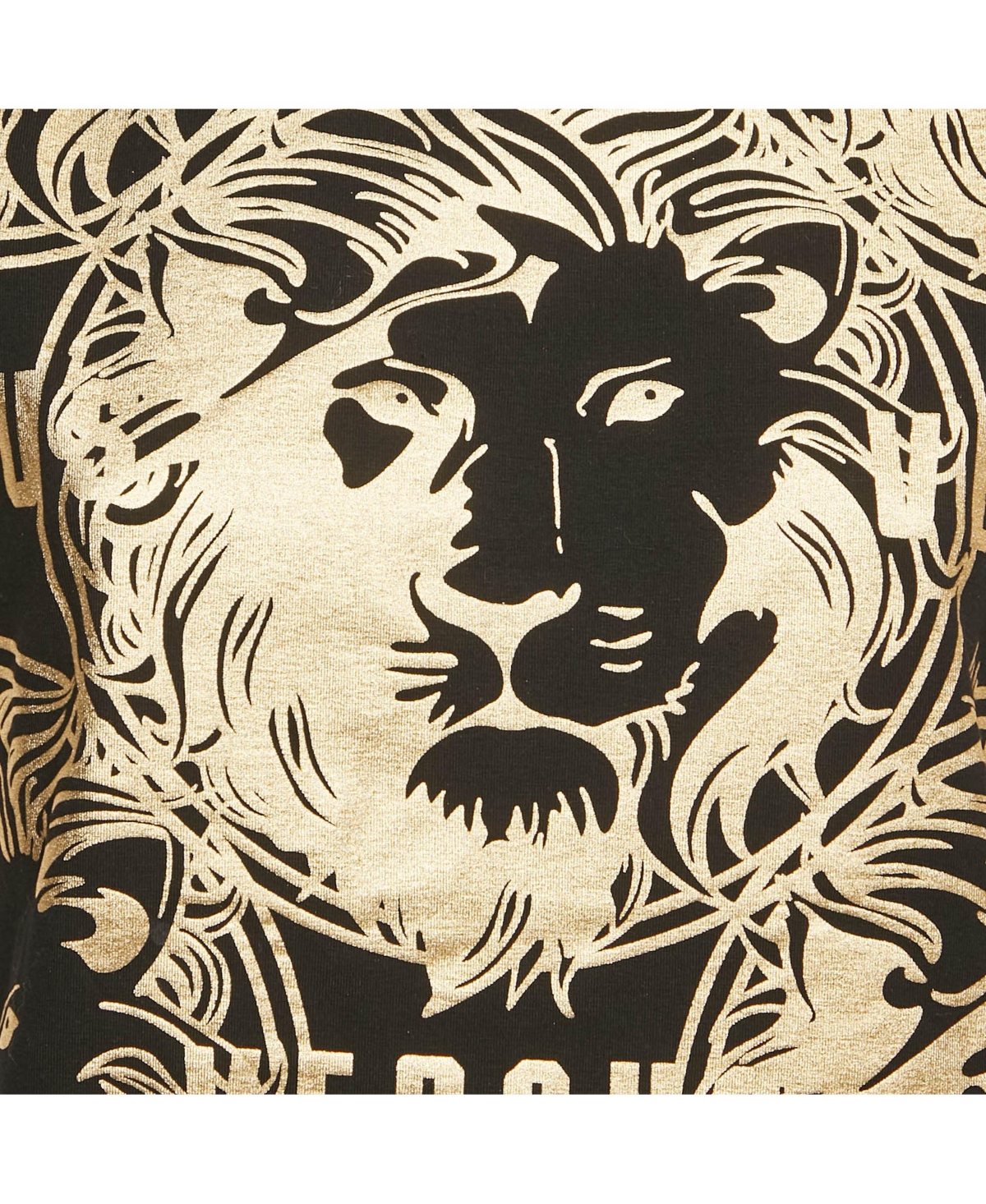 Pre-Owned Versace Women's Pre-Owned Versus Versace Black Metallic Print Cotton Crew Neck T-Shirt