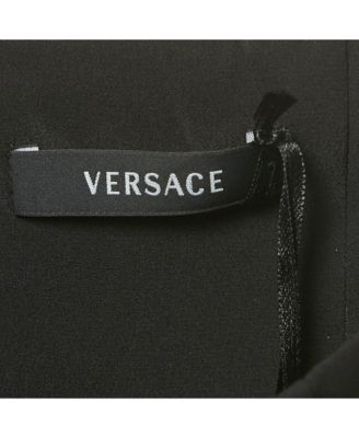 Women's Black Silk Front Slit Detail Pencil Skirt