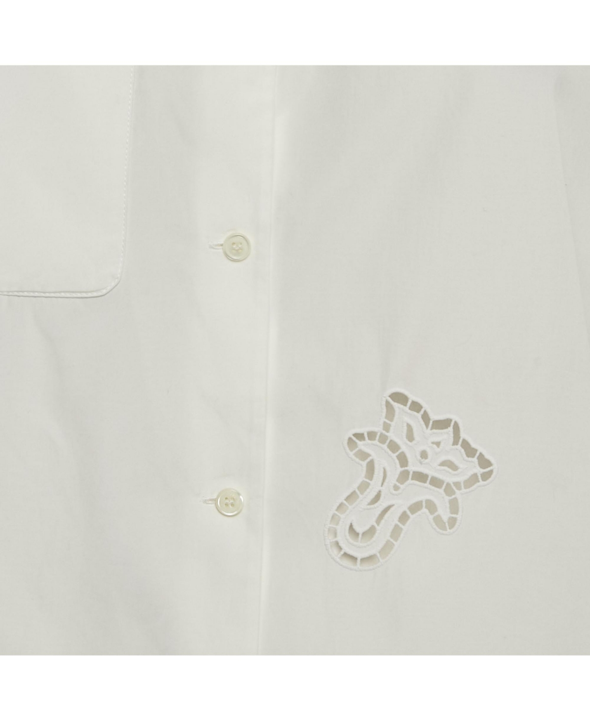 Pre-Owned Versace Women's White Cotton Poplin Short Sleeve Sangallo Shirt