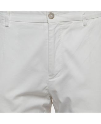 Women's White Cotton Straight Fit Trousers