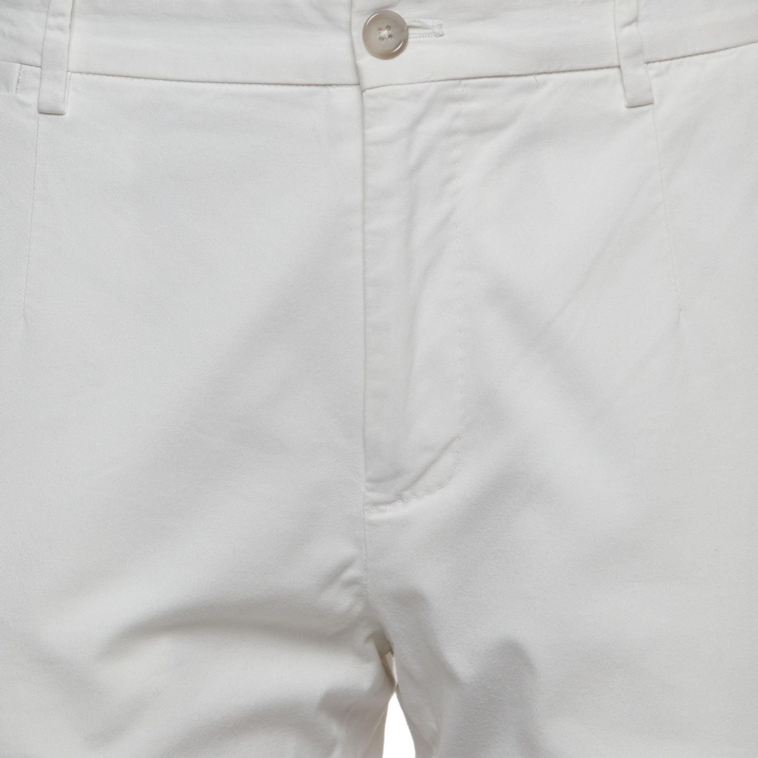 Women's White Cotton Straight Fit Trousers