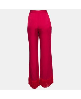 Women's Satin Tassels Detail Trousers