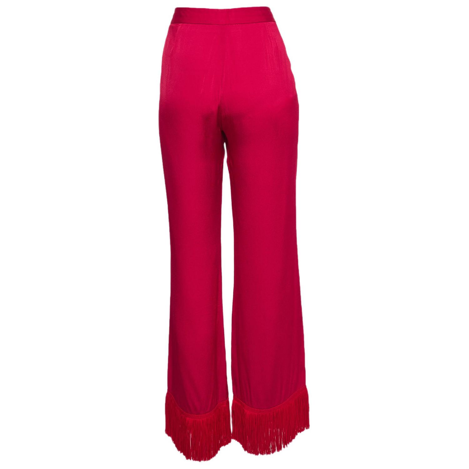 Women's Satin Tassels Detail Trousers