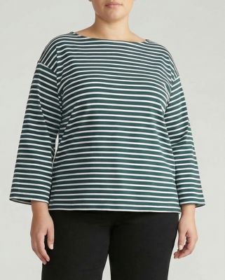 Plus Size Montauk Breton Stripe Bell Sleeve Top