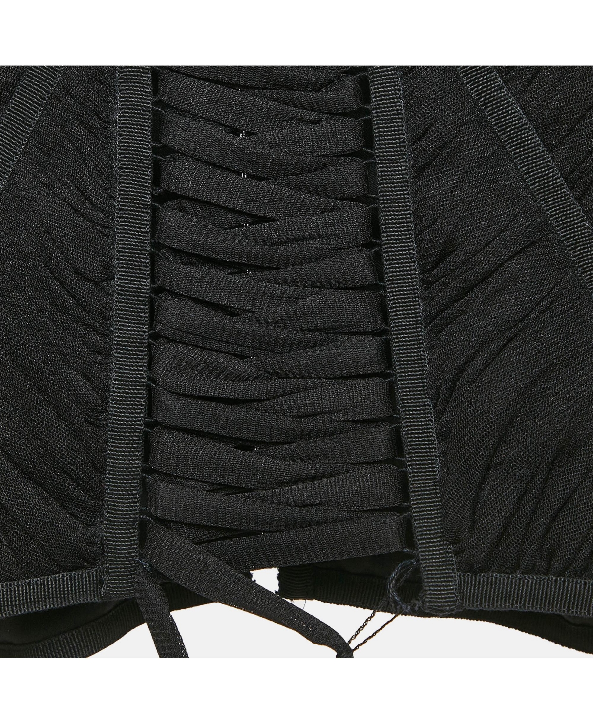 Pre-Owned Dolce & Gabbana Women's Black Tulle Lace-Up Corset Top