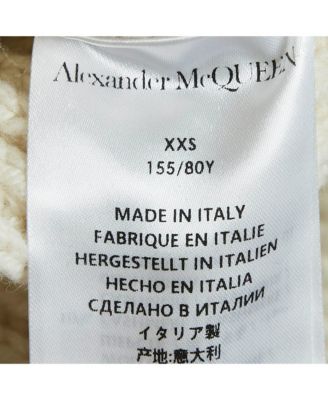 Women's White Argyle Intarsia Rib Knit Sweater