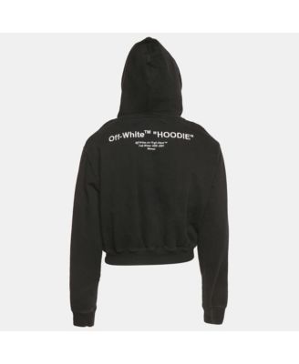 Women's White Logo Embroidered Cotton Hoodie