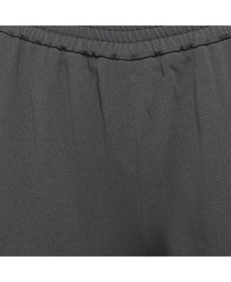 Women's Grey Crepe Tapered Leg Pants