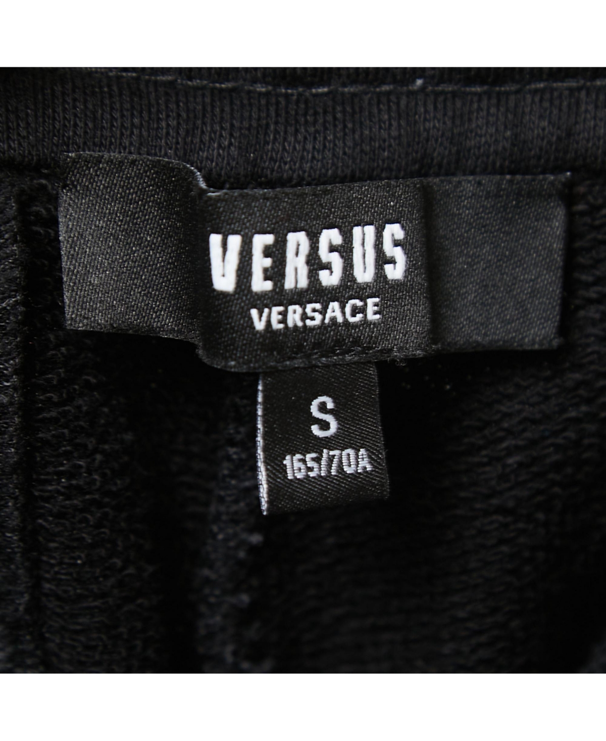 Pre-Owned Versace Women's Pre-Owned Versus Versace Black Logo Print Cotton Side Zip Detailed Joggers