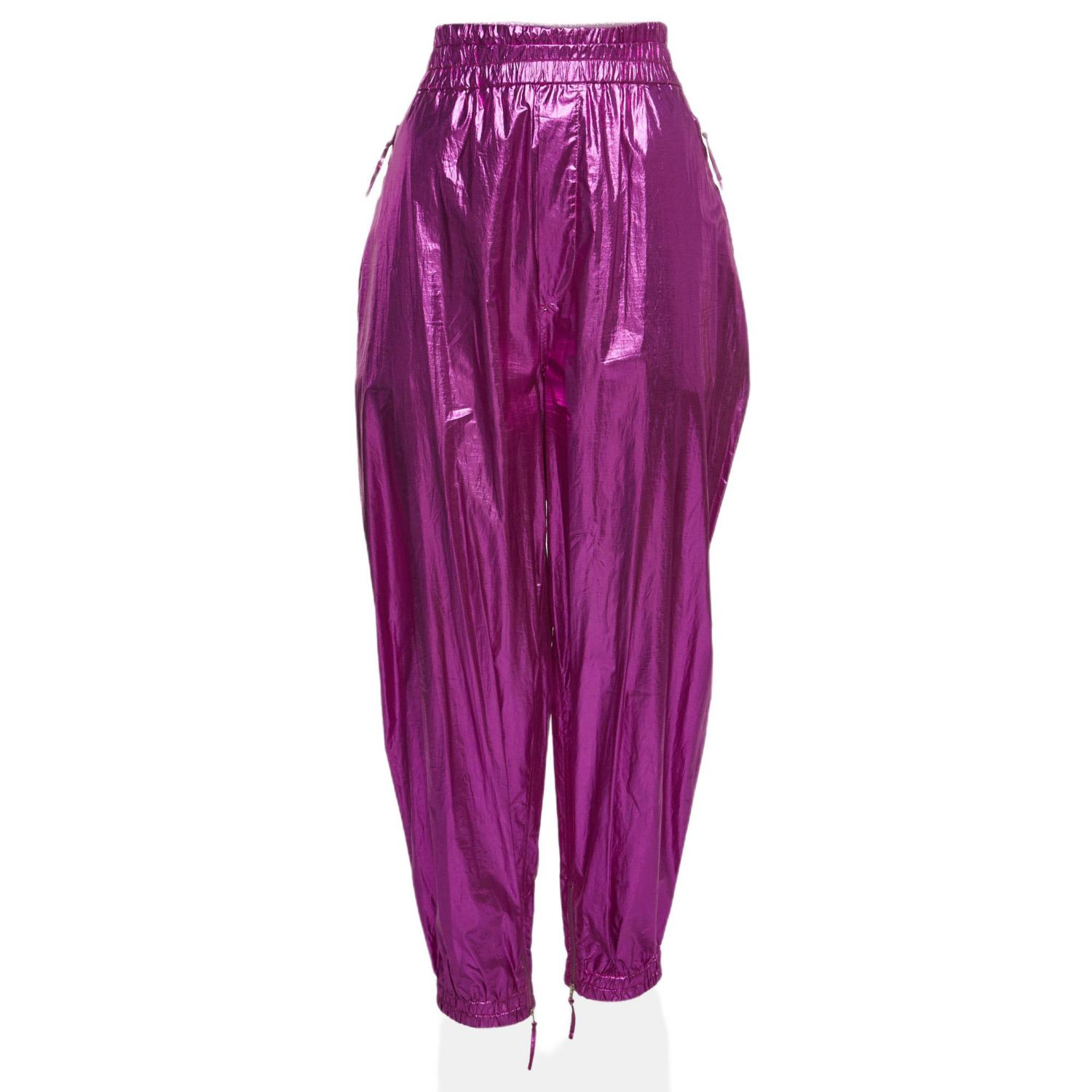 Women's Metallic Pink Cotton Carrot-Fit Galoni Trousers