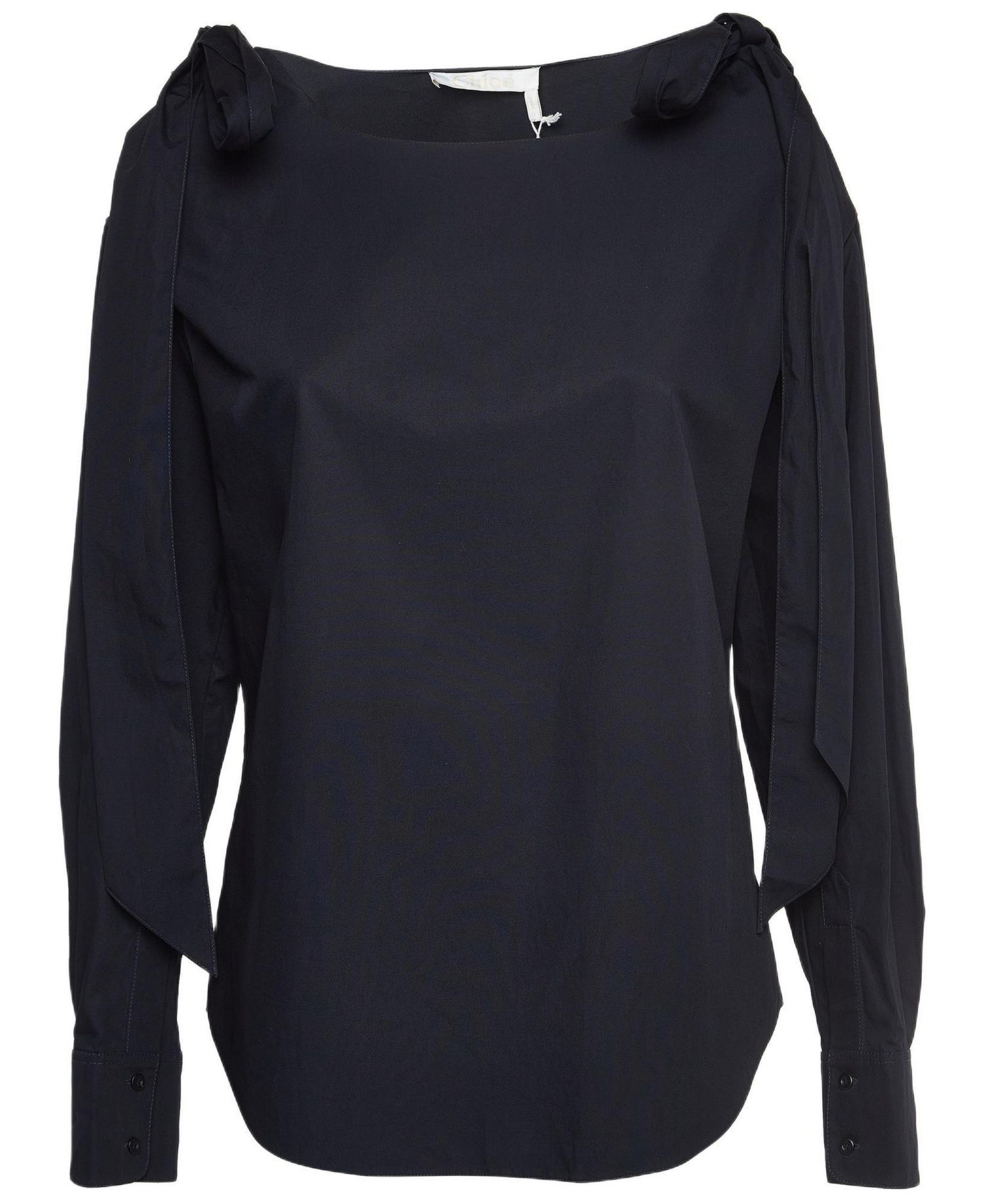 Women's Navy Poplin Top