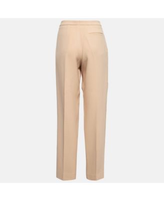 Women's Light Beige Crepe Trousers