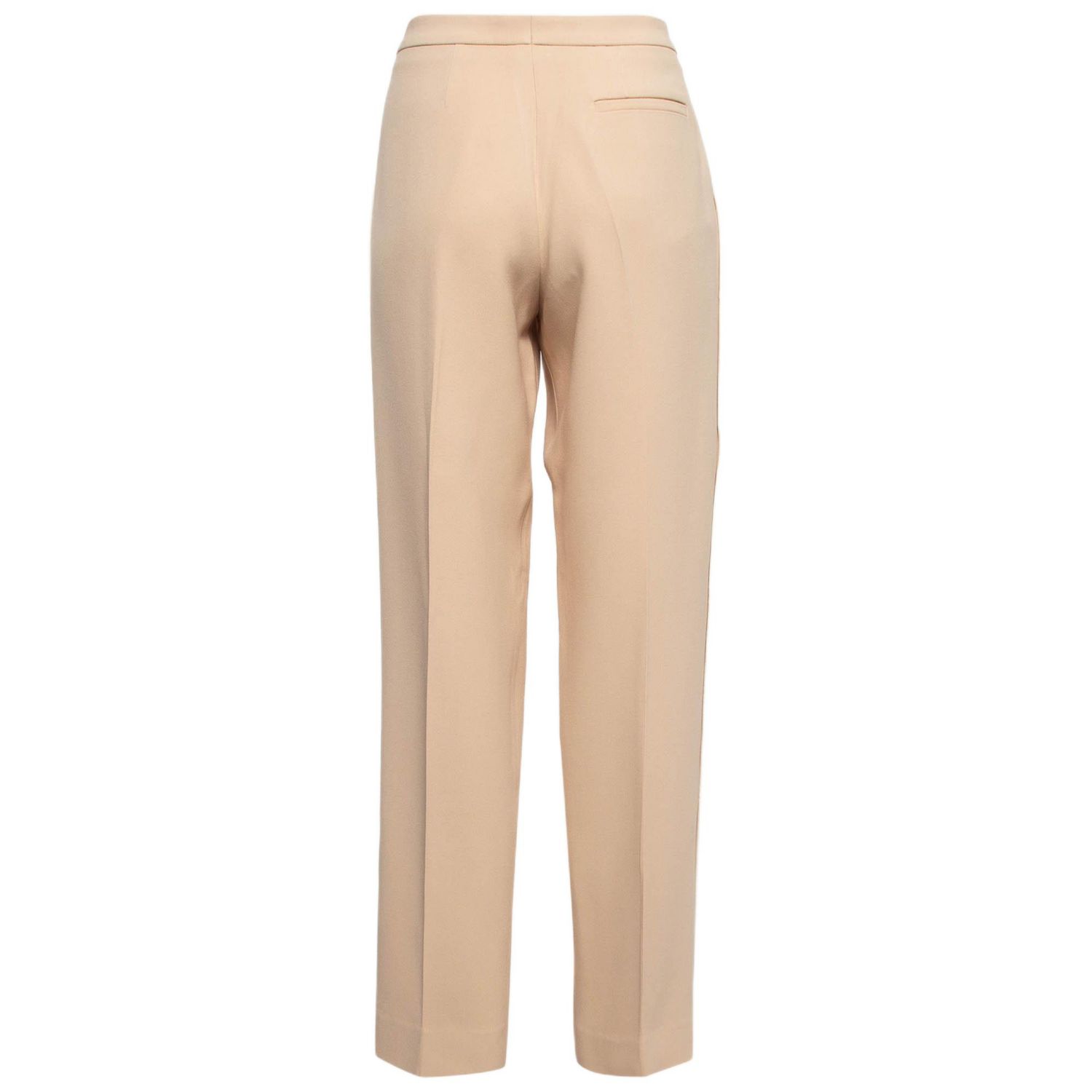 Women's Light Beige Crepe Trousers