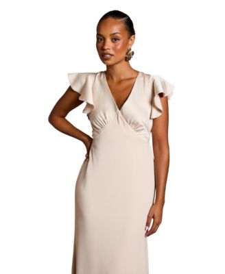 Petite V-Neck Maxi Bridesmaid Dress
