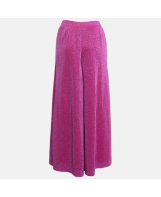Women's Pink Lurex Knit Palazzo Pants