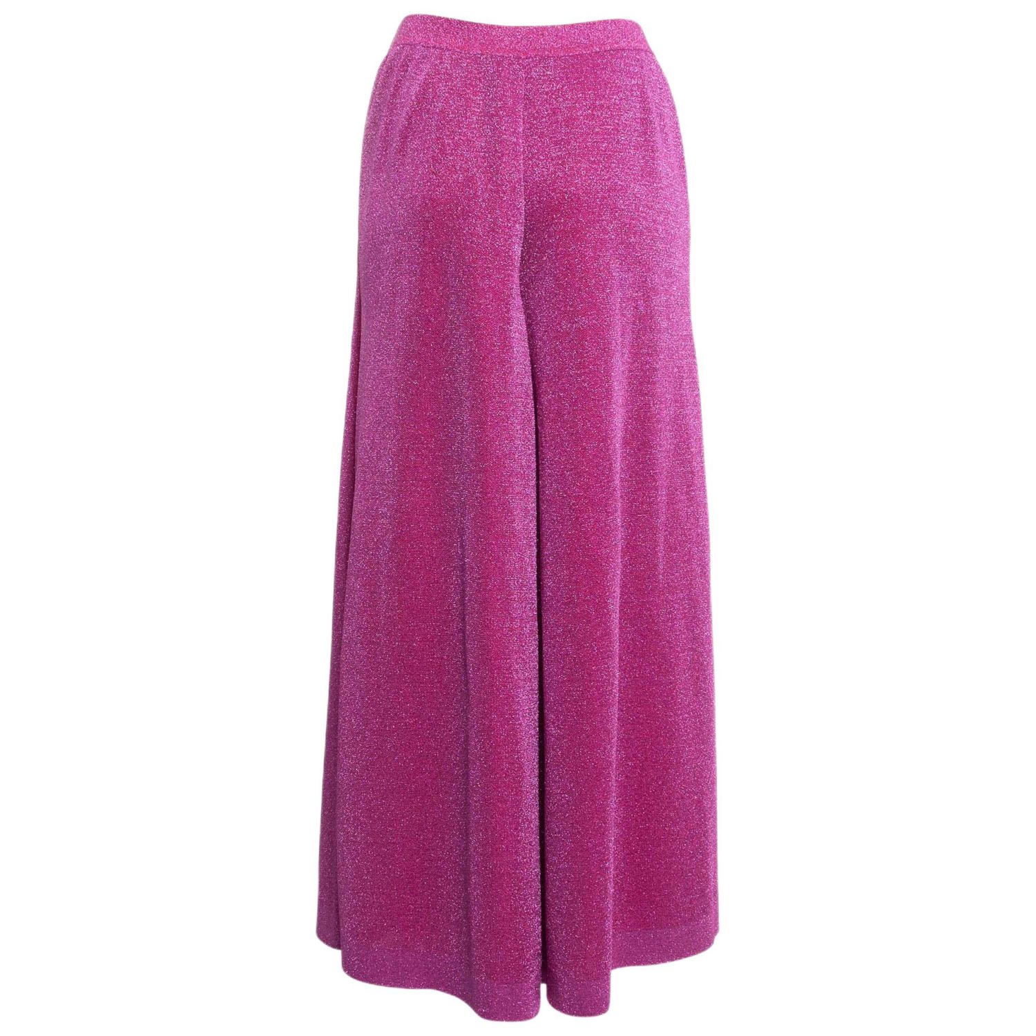 Women's Pink Lurex Knit Palazzo Pants