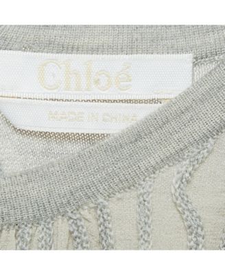 Women's Grey Wavy Embroidered Silk And Jersey Top