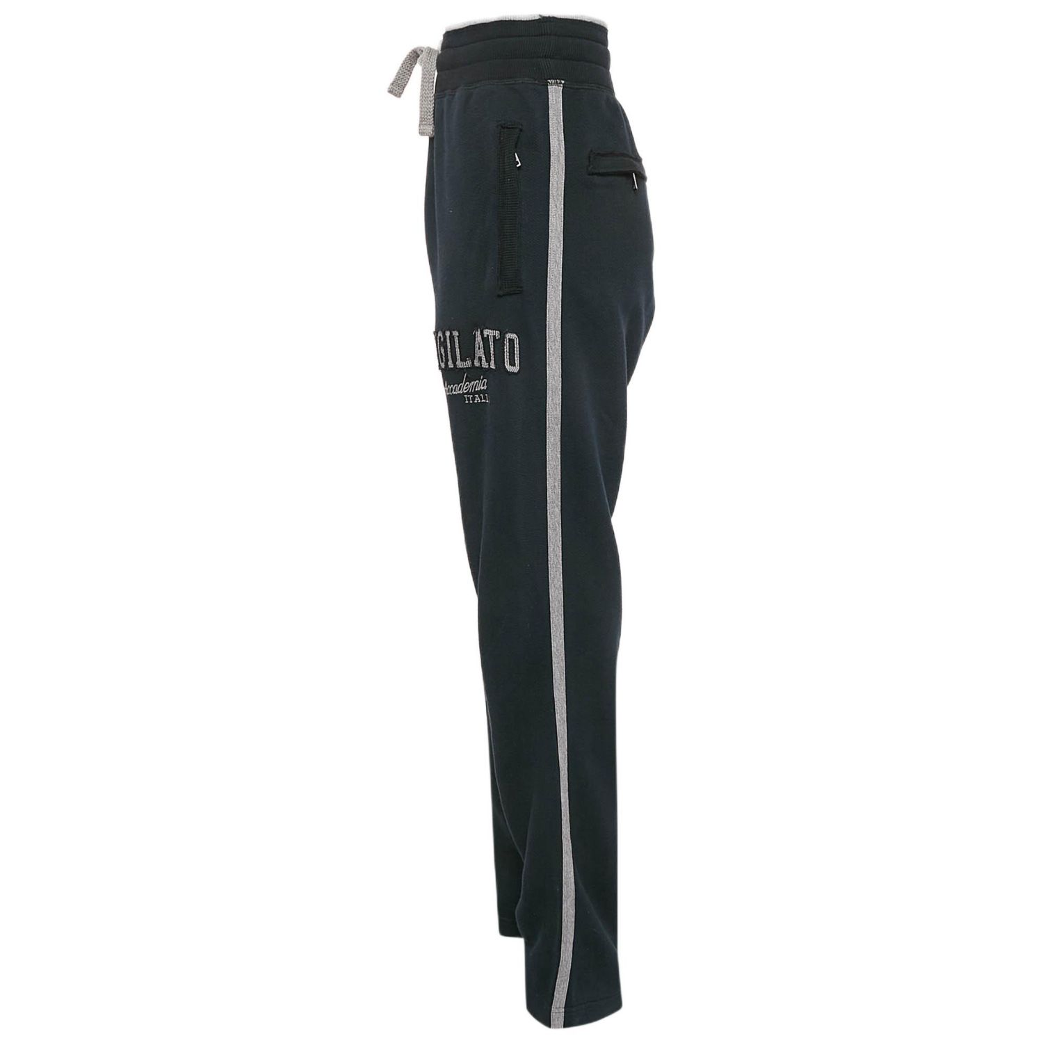 Women's Pre-Owned Dolce and Gabbana Blue Embroidered Cotton Knit Drawstring Track Pants