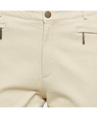 Women's London Beige Gabardine Cotton Trousers