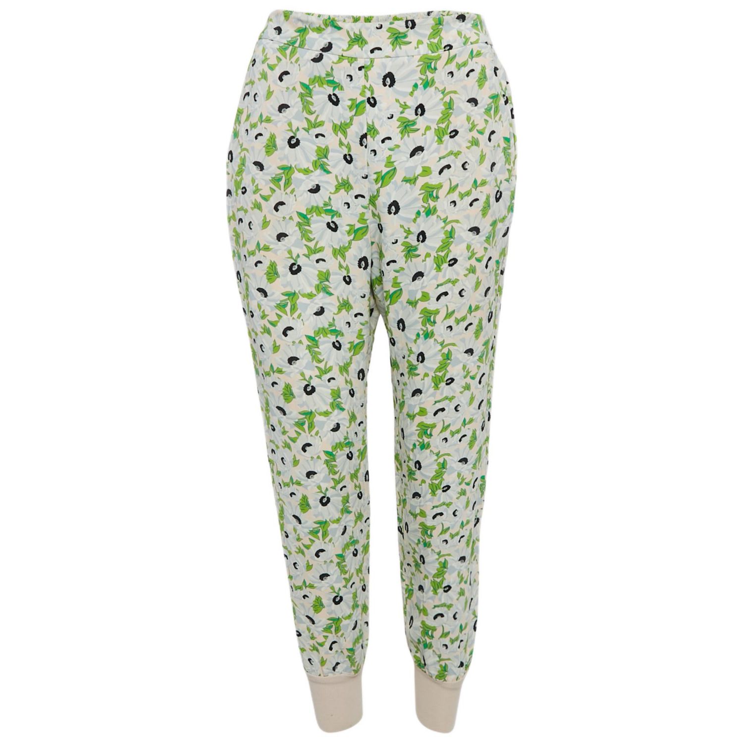 Women's Multicolor Floral Print Crepe Trousers