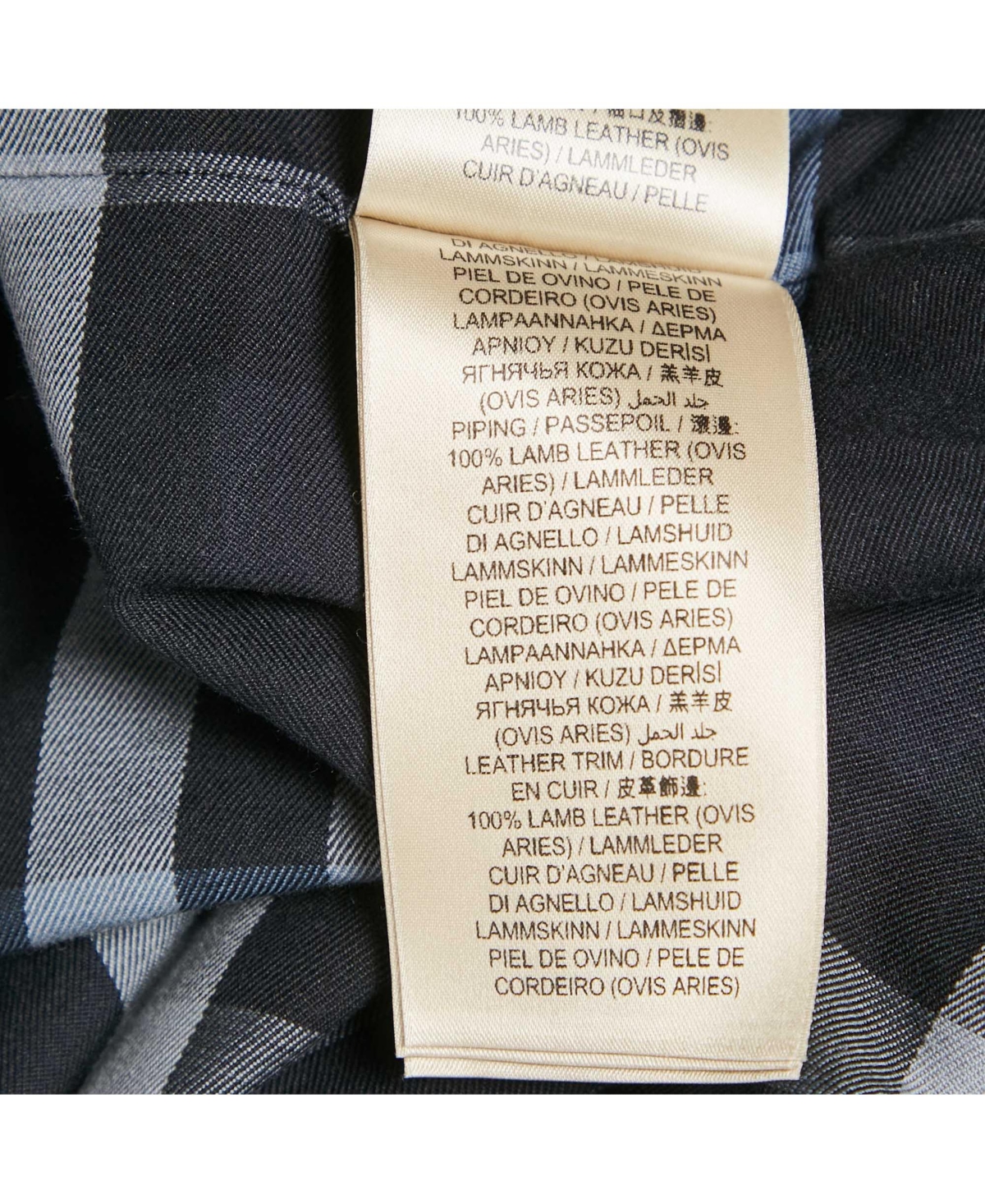 Pre-Owned Burberry Men's Navy Blue Cotton & Black Leather Zip Front Jacket