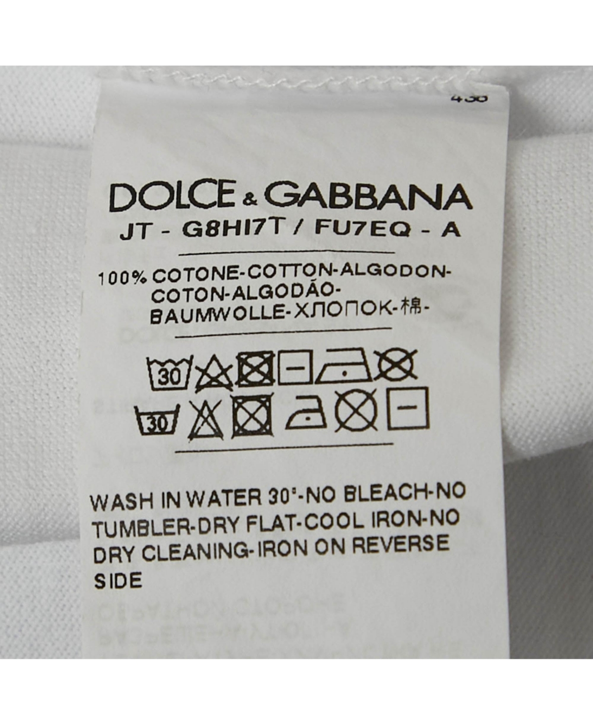 Pre-Owned Dolce & Gabbana Men's White Jersey Crewneck T-Shirt
