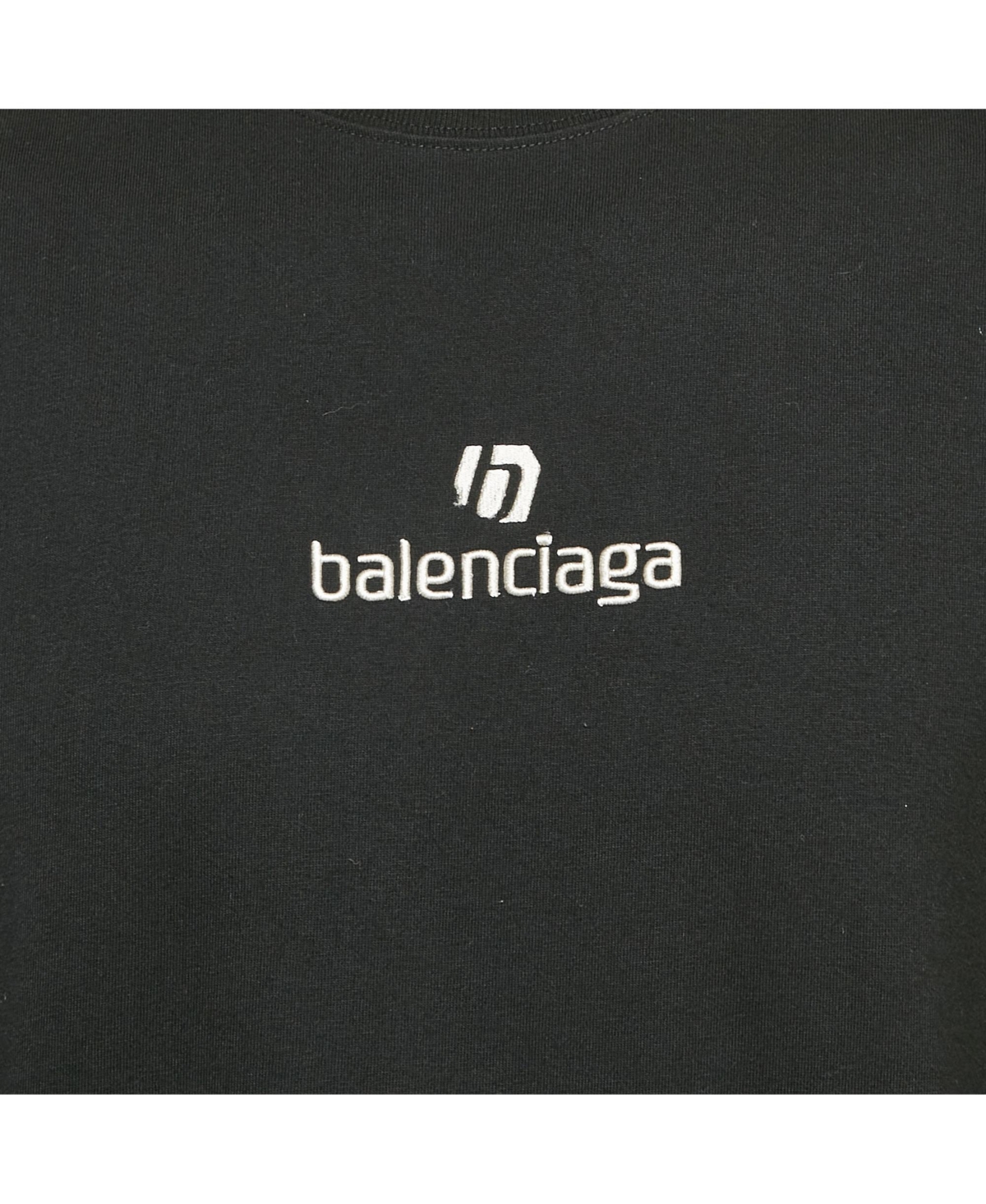 Pre-Owned Balenciaga Men's Black Cotton Knit Crew Neck T-Shirt