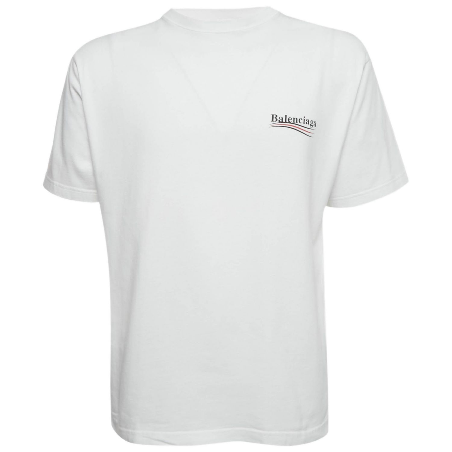 Men's White Political Campaign Print Cotton T-Shirt