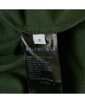 Men's Olive Green Logo Embroidered Cotton T-Shirt