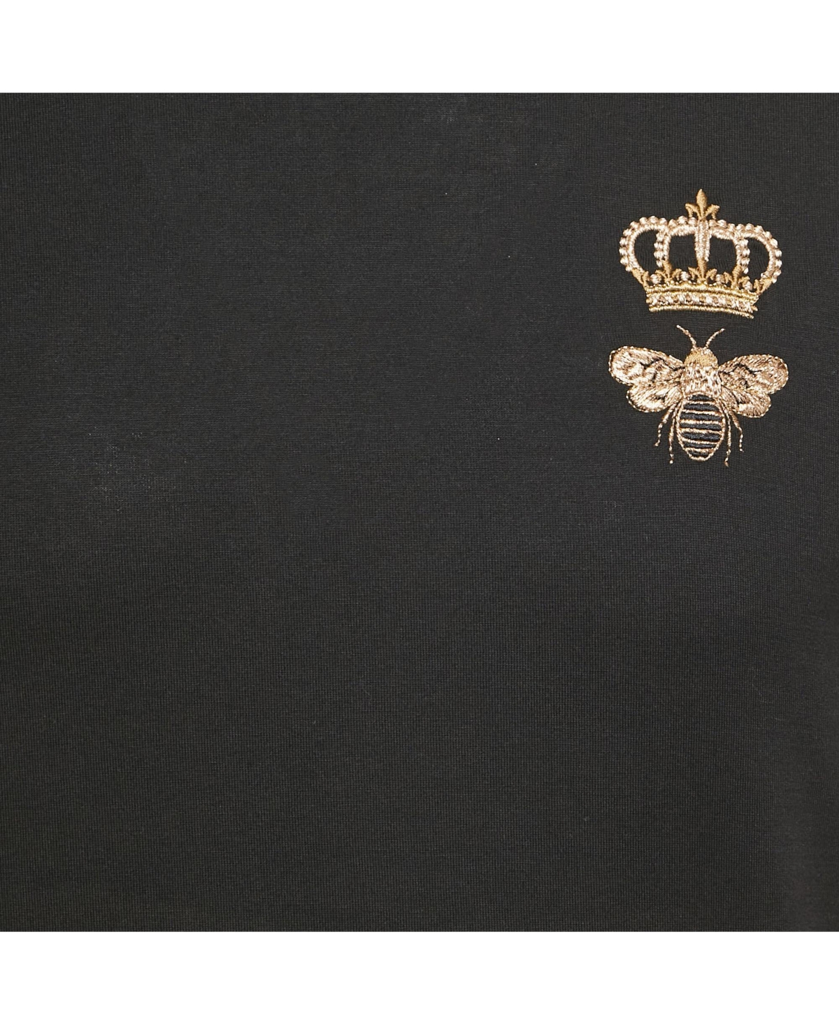 Pre-Owned Dolce & Gabbana Men's Black Crown Embroidered Jersey T-Shirt