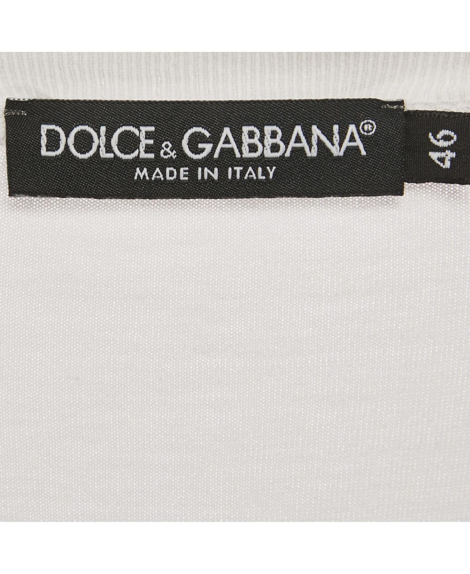 Men's White Logo Print Jersey Crewneck T-Shirt