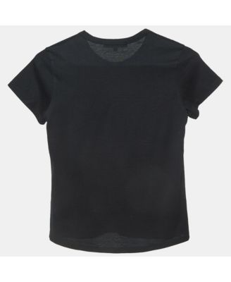 Women's Black Cracked Logo Print Cotton