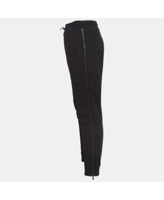 Women's Black Heavy Knit Zipper Detail Joggers
