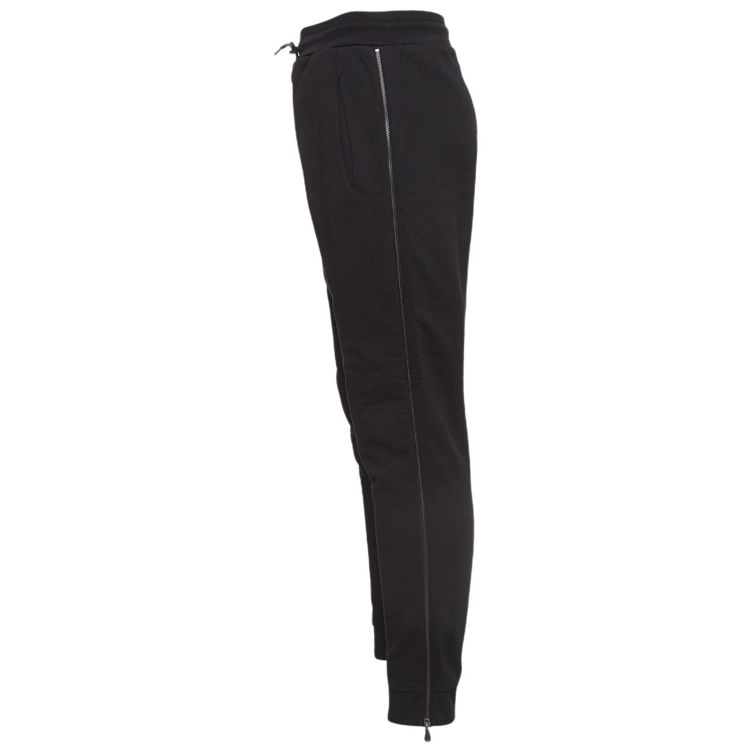 Women's Black Heavy Knit Zipper Detail Joggers