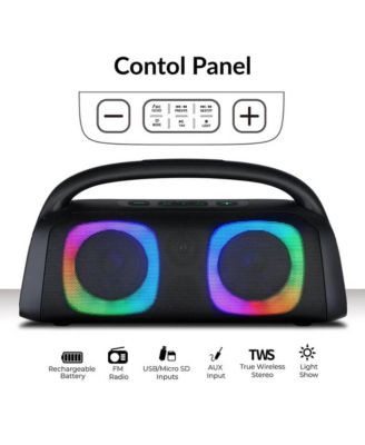 Portable Bluetooth Speaker with RGB Light Effects and Remote Control
