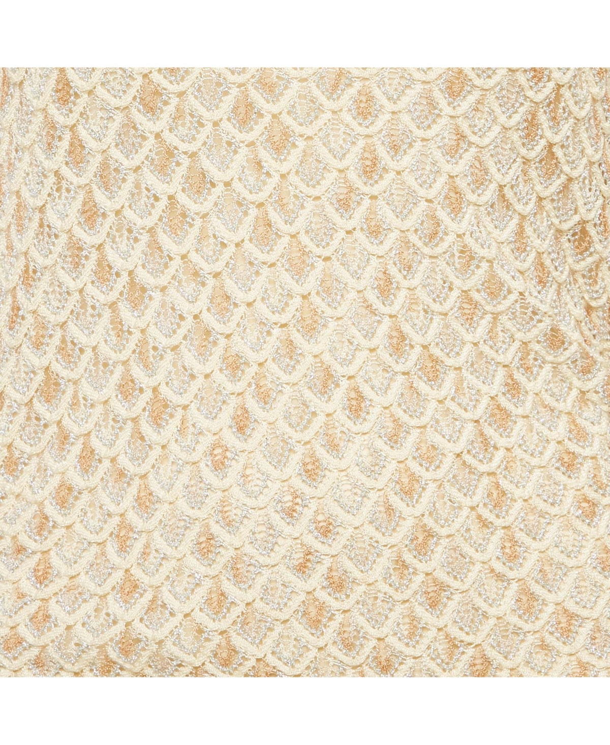 Pre-Owned Missoni Women's Beige Patterned Lurex Knit Ruche Midi Dress