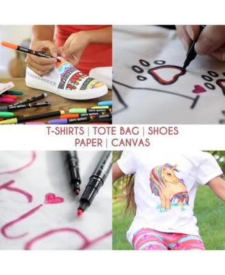 6 Colors Fabric Markers Pen, Textile Painting Tools for T Shirt, Shoes, Clothes and DIY Art Graffiti