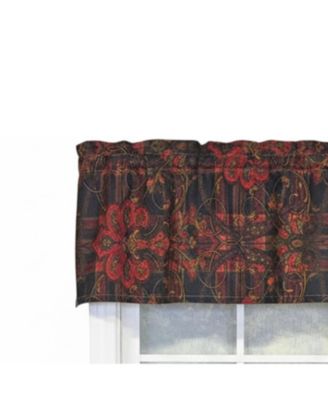 100% Cotton High Quality Espadas Tailored Window Valance with 1.5" Rod Pocket 50" W X 12" L Burgundy