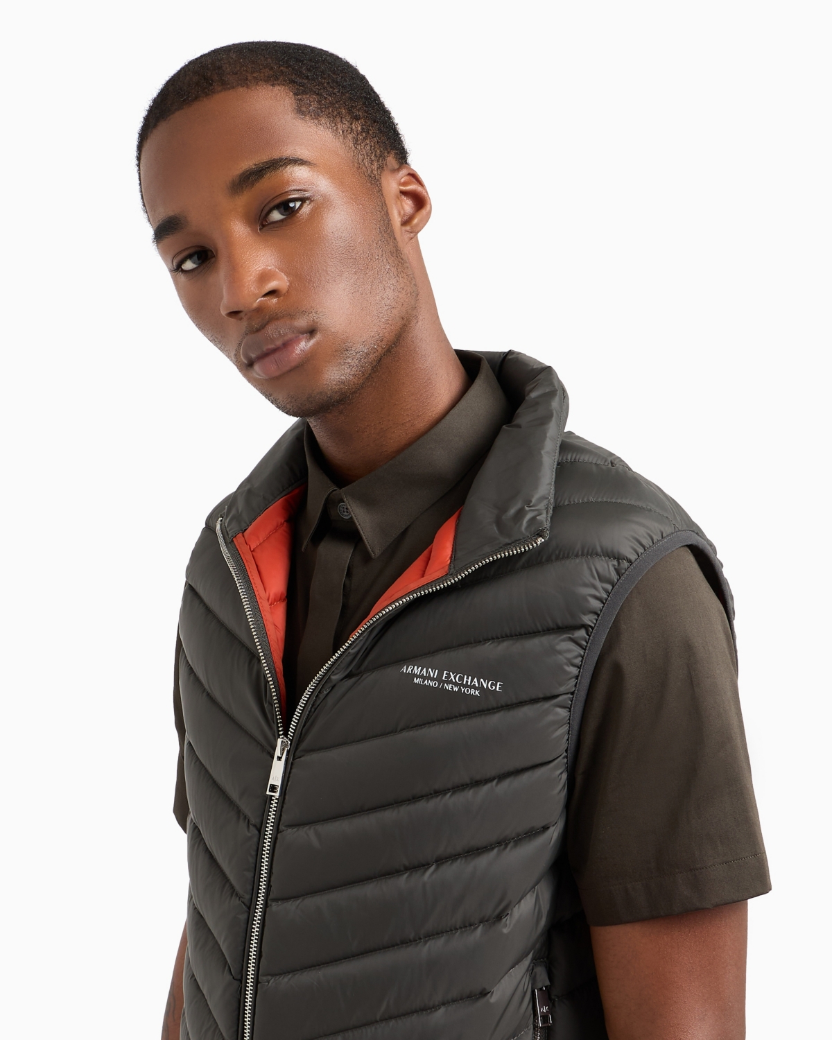 A|X Armani Exchange Men's Packable Zip-Front Puffer Vest