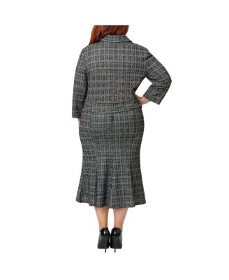 Plus Size Boucle Trumpet Skirt