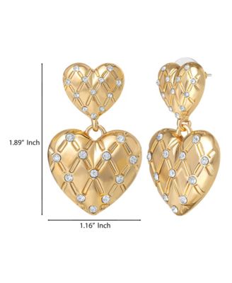 Double Heart Drop Earrings