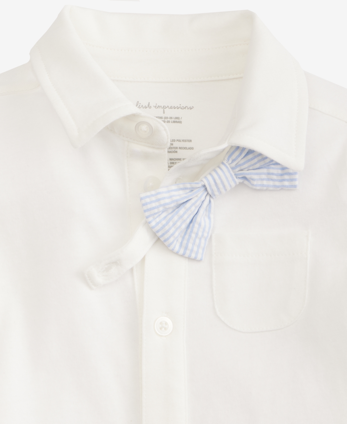 First Impressions Baby Boys' Collared Bowtie Bodysuit & Seersucker Pants, 2-Piece Set, Macy's Exclusive
