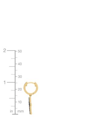 Men's Black Diamond Huggies Drop Earrings (1/3 ct. t.w.) in 14k Yellow Gold-Plated Sterling Silver